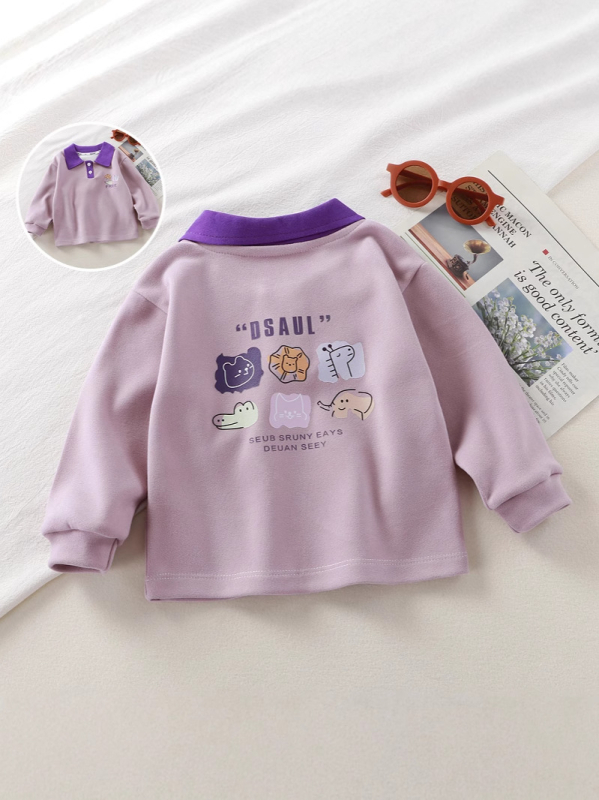 Dječja polo majica, unisex, proljeće–jesen, smjesa kemijskih vlakana, crtani otisak