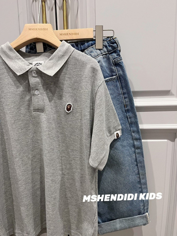 Kisgyerekek pólóing polo gallérral, rövid ujjú, 95% pamut piqué, lélegző nyári viselet, uniszex, 3–8 év