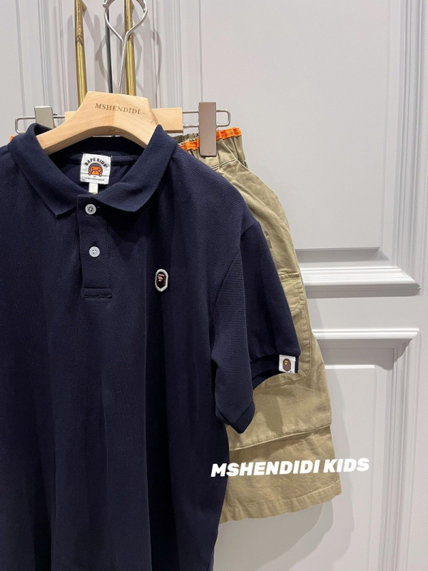 Kisgyerekek pólóing polo gallérral, rövid ujjú, 95% pamut piqué, lélegző nyári viselet, uniszex, 3–8 év