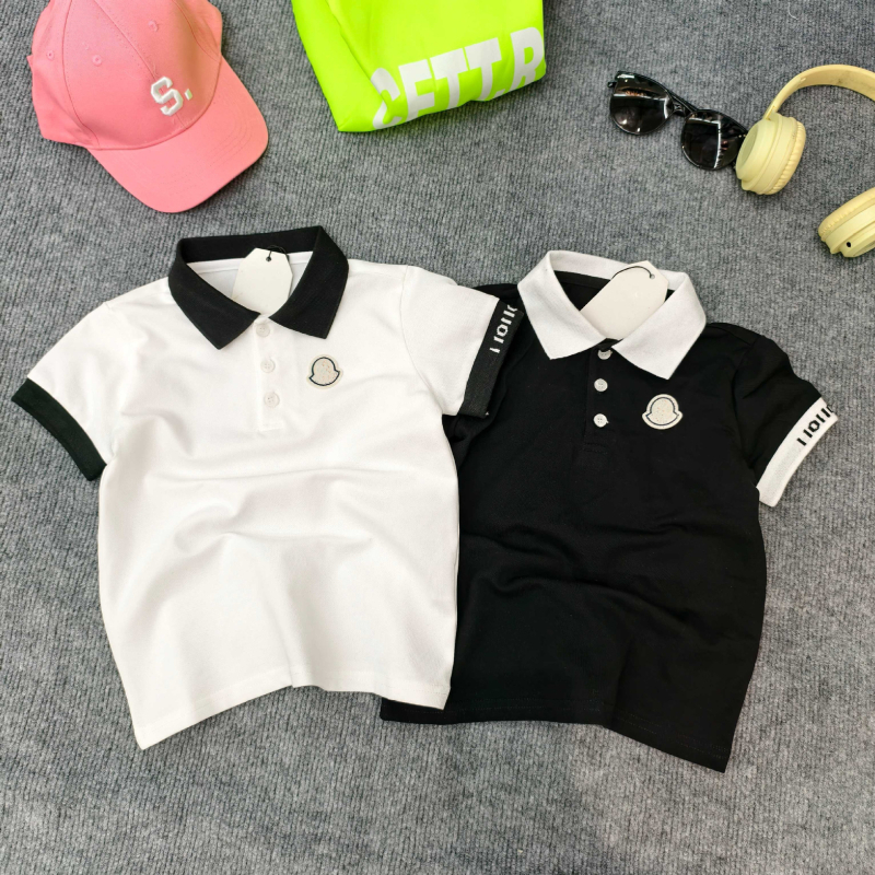 Dječje polo majica – unisex, pleteni materijal, uzorci: pruge, mreža, slova; ljeto 2025, za djecu od 3 do 8 godina