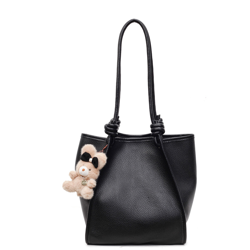 PU ženska bucket torba, vertikalni kvadratni oblik, magnetska kopča, unutarnja pretinica za telefon, jesen 2025 izdanje