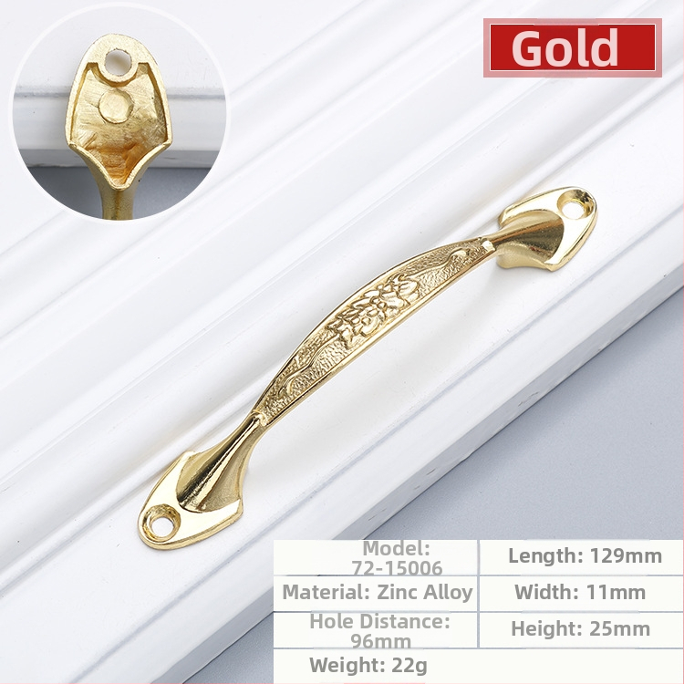 Mâner pentru sertar și ușă de dulap, aliaj de zinc, finisaj vintage, model 72, brand Prosperity, stil light luxury