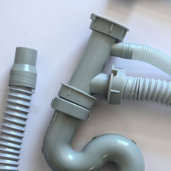 Dvostruka odvodna cijev za kuhinjsku sudoperu, plastična, protiv mirisa, težina 0.35 kg, stil: moderni minimalistički