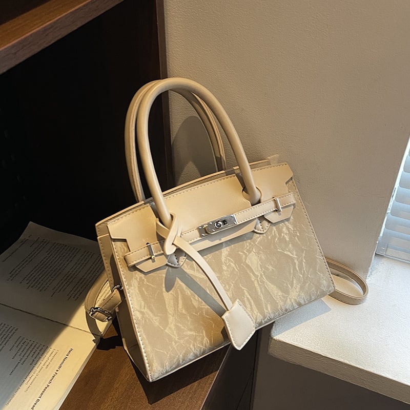 Γυναικεία PU σατσελ τσάντα, αστικός μινιμαλιστικός σχεδιασμός, οριζόντιο τετράγωνο σχήμα, φερμουάρ, κυκλοφορεί φθινόπωρο 2025