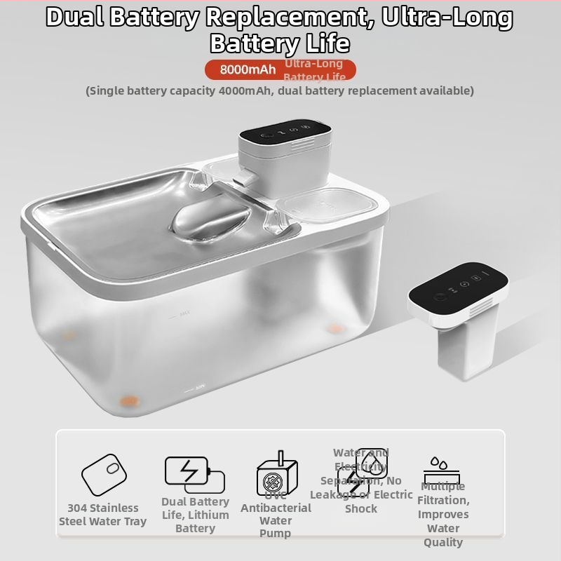 Δοχείο νερού γάτας με γυάλινο σώμα, χειροκίνητη λειτουργία, μη αυτόματο, κατάλληλο για γάτες