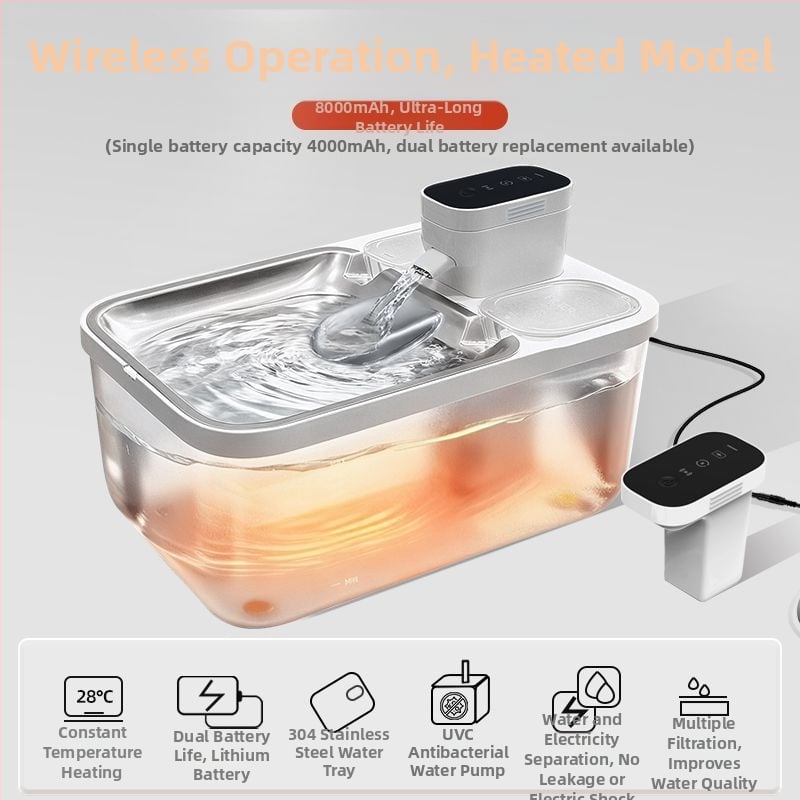 Δοχείο νερού γάτας με γυάλινο σώμα, χειροκίνητη λειτουργία, μη αυτόματο, κατάλληλο για γάτες