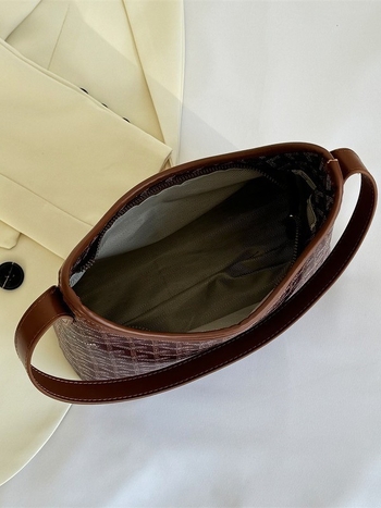 Torbica Tote za posao i putovanja — PU materijal, underarm stil, horizontalni kvadratni oblik, zatvarač, poliester podstava