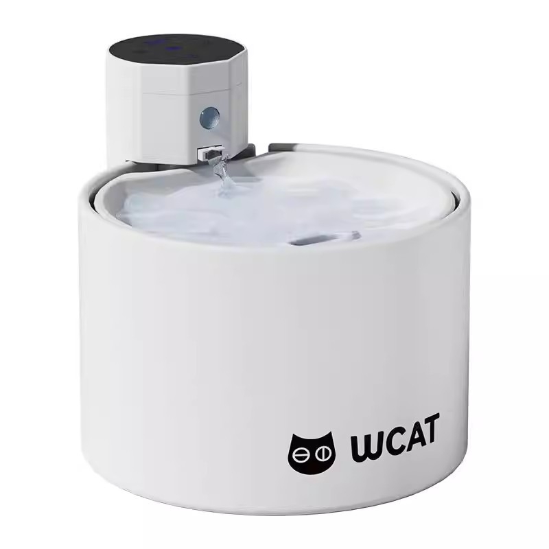 Φοντάν πόσιμου νερού γάτας, κεραμικό, ασύρματος αισθητήρας, χωρίς πρίζα, αυτόματη κυκλοφορία