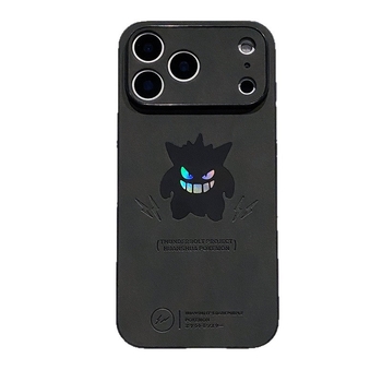 Θήκη iPhone με Cartoon Gengar – πίσω κάλυμμα από βελούδινο δέρμα, ανάγλυφη επιφάνεια, προστασία από πτώσεις, για σειρές iPhone 11–14