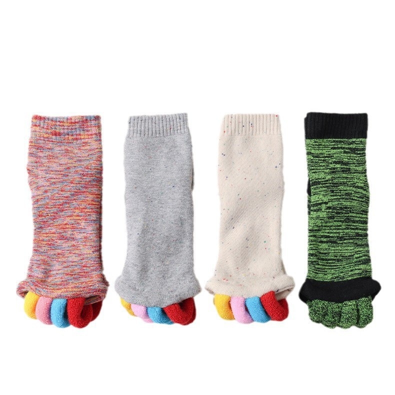 Joga čarape s pet prstiju, srednja dužina, pamuk, protivklizne, unisex
