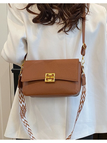 PU materijal Crossbody mala kvadratna torbica s magnetskim zatvaračem, poliester podstava, skriveni džep sa zatvaračem i džep za telefon