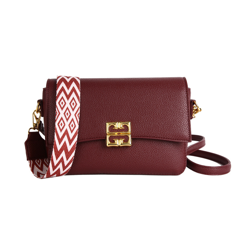 PU materijal Crossbody mala kvadratna torbica s magnetskim zatvaračem, poliester podstava, skriveni džep sa zatvaračem i džep za telefon