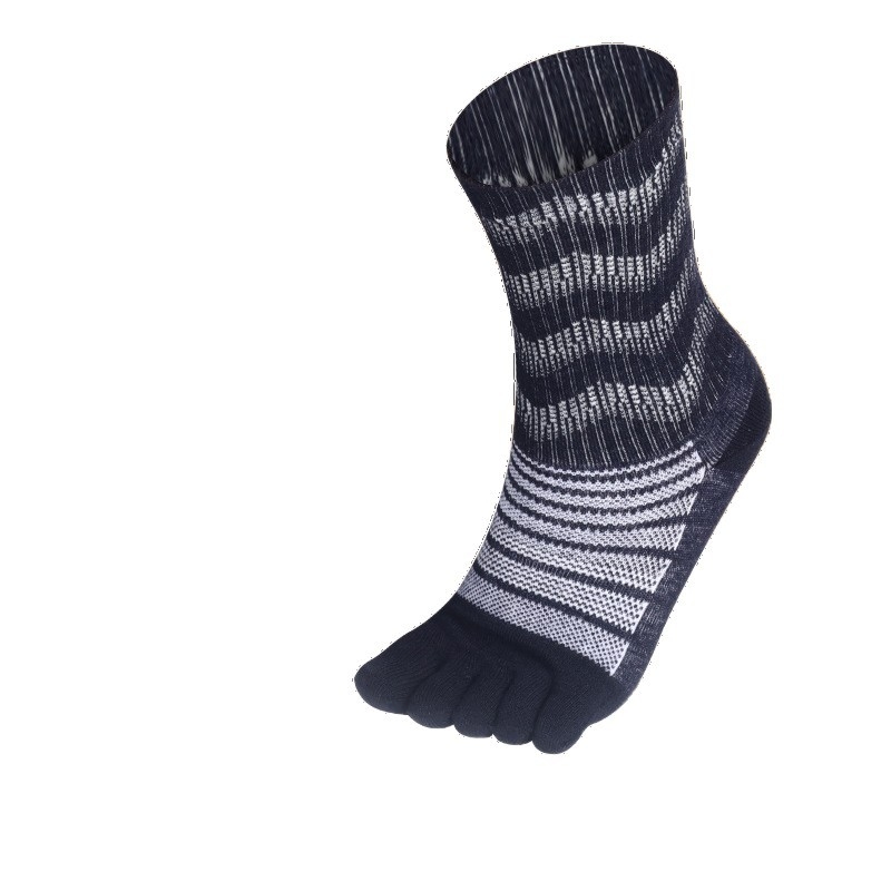Vunene čarape s pet prstiju, debele, srednje dužine, Unisex (30-50% vuna, visoki tubus, 168 igala)