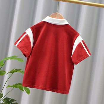 Muško polo majica za dječake, korejski stil izšivanja, pamukasta tkanina, uzorak s slovima, HARVEY JIA