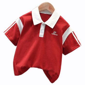 Muško polo majica za dječake, korejski stil izšivanja, pamukasta tkanina, uzorak s slovima, HARVEY JIA