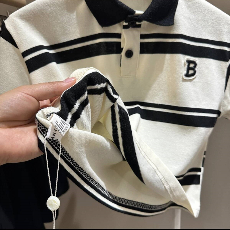 Polo majica za dječake, korejskog stila, pruge, pamuk, ljeto, za djecu 3-8 godina