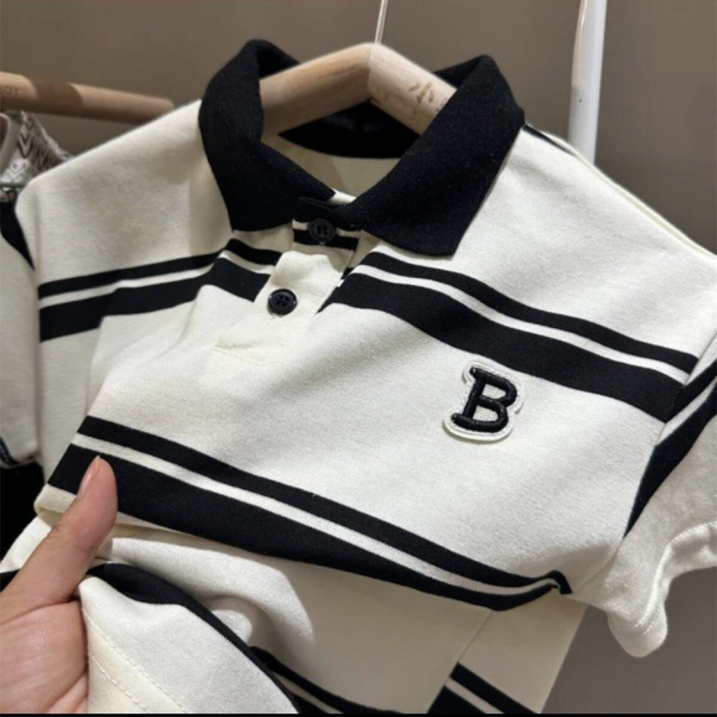 Polo majica za dječake, korejskog stila, pruge, pamuk, ljeto, za djecu 3-8 godina