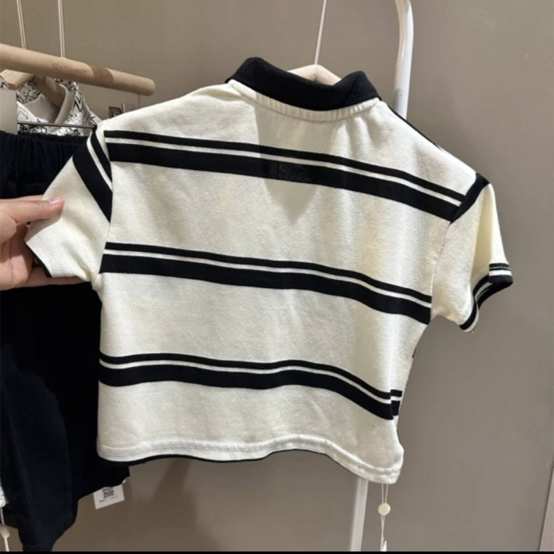 Polo majica za dječake, korejskog stila, pruge, pamuk, ljeto, za djecu 3-8 godina