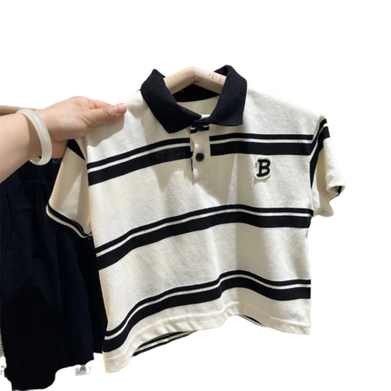 Polo majica za dječake, korejskog stila, pruge, pamuk, ljeto, za djecu 3-8 godina