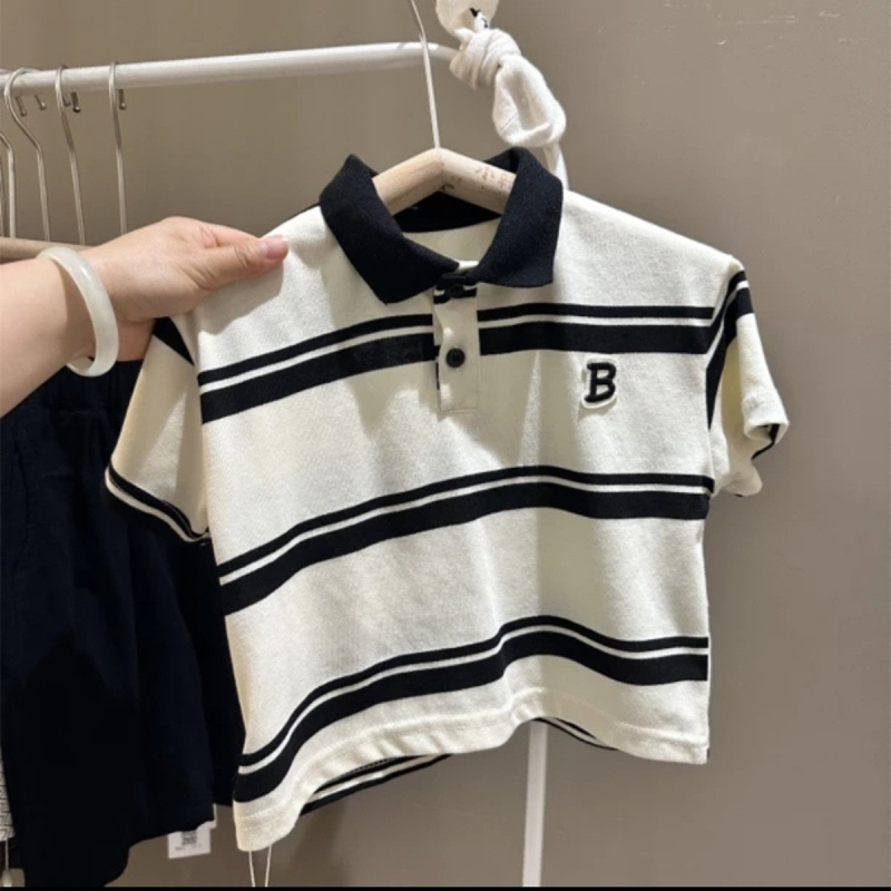 Polo majica za dječake, korejskog stila, pruge, pamuk, ljeto, za djecu 3-8 godina