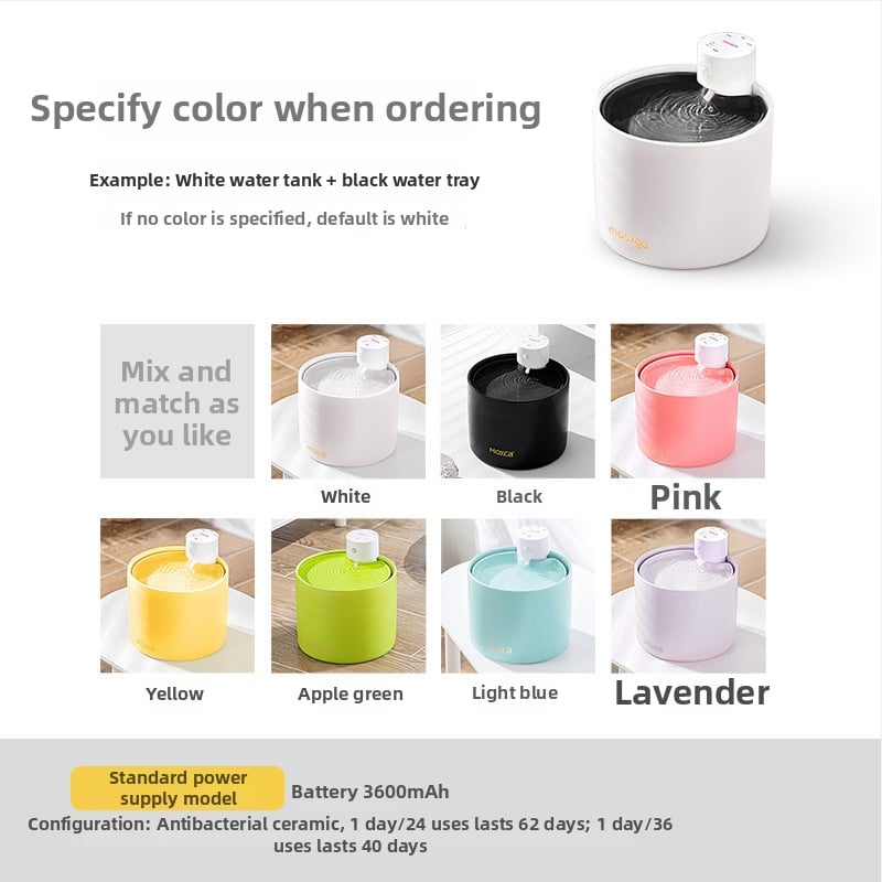 Ασύρματος κεραμικός φοντάν νερού για κατοικίδια, με αυτόματη αποστείρωση και ευφυή σταθερή θέρμανση θερμοκρασίας