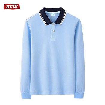 Tricou polo cu mâneci lungi pentru copii, 81–95% bumbac, guler, unisex, imprimare cu logo