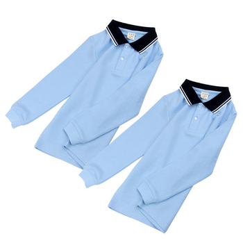 Tricou polo cu mâneci lungi pentru copii, 81–95% bumbac, guler, unisex, imprimare cu logo