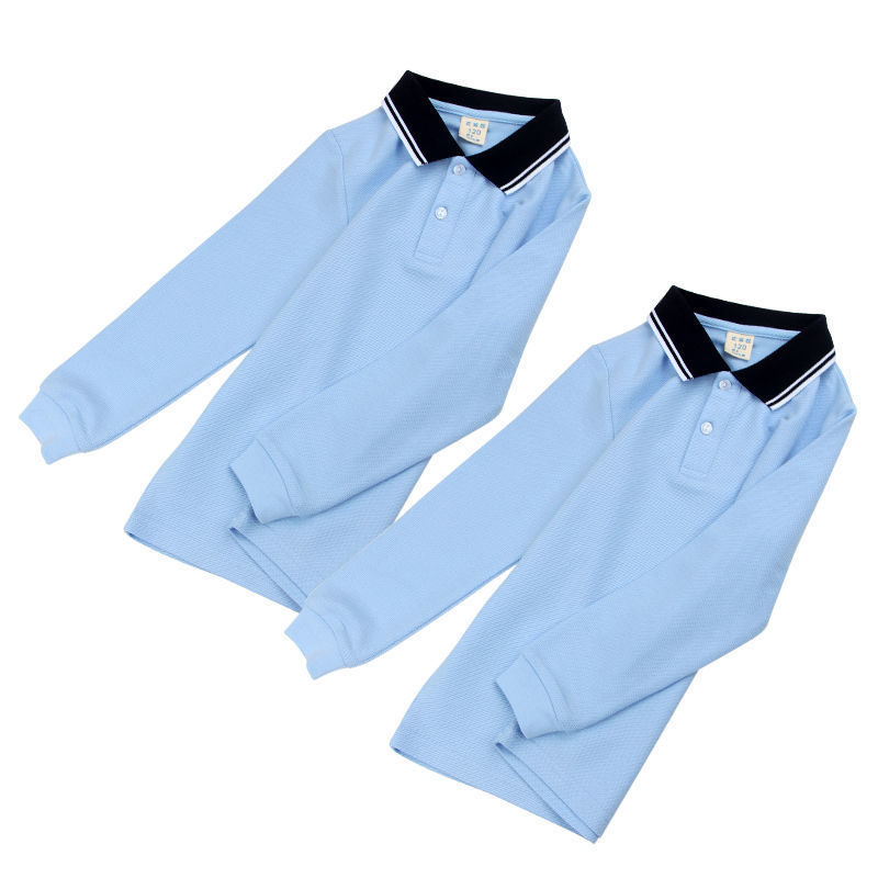 Tricou polo cu mâneci lungi pentru copii, 81–95% bumbac, guler, unisex, imprimare cu logo
