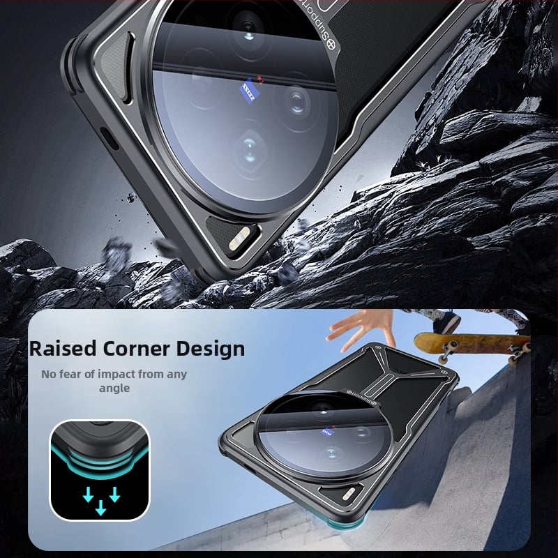 Pouzdro na telefón VIVO X200S/X200U s perforovaným držiakom chladiaceho objektívu, kovový materiál