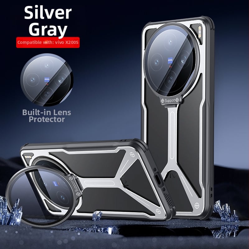Pouzdro na telefón VIVO X200S/X200U s perforovaným držiakom chladiaceho objektívu, kovový materiál
