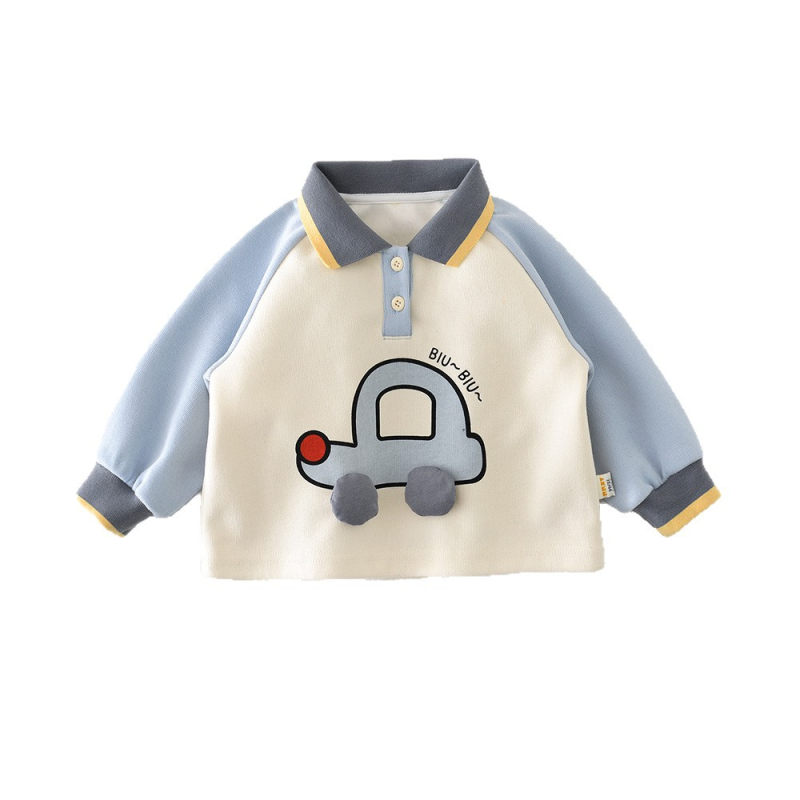 Unisex polo majica s motivom automobila iz crtića, poliester vlakno, proljeće 2025