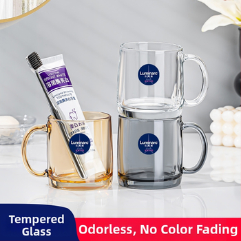 Lemeiya pahar din sticlă temperată pentru apă de gură și periuța de dinți, rotund, un singur strat, rezistent la temperaturi înalte, pentru uz casnic și hotelier