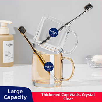 Lemeiya pahar din sticlă temperată pentru apă de gură și periuța de dinți, rotund, un singur strat, rezistent la temperaturi înalte, pentru uz casnic și hotelier