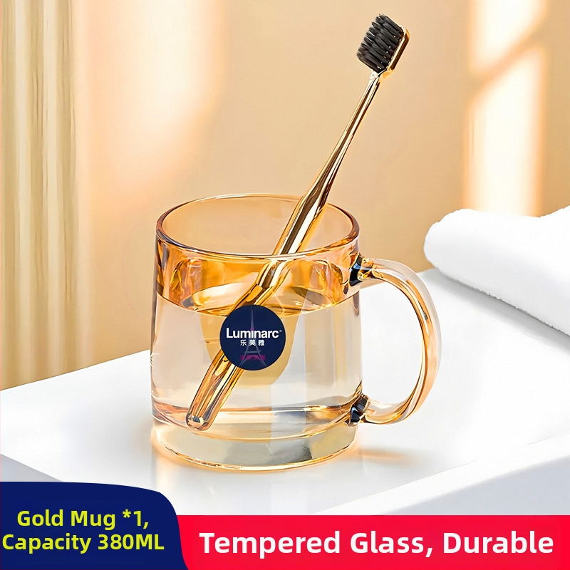 Lemeiya pahar din sticlă temperată pentru apă de gură și periuța de dinți, rotund, un singur strat, rezistent la temperaturi înalte, pentru uz casnic și hotelier