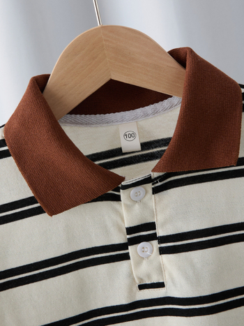 Polo majica za dječake - pamuk, otisak s slovima, korejski stil, ljeto, za djecu 3-8 godina
