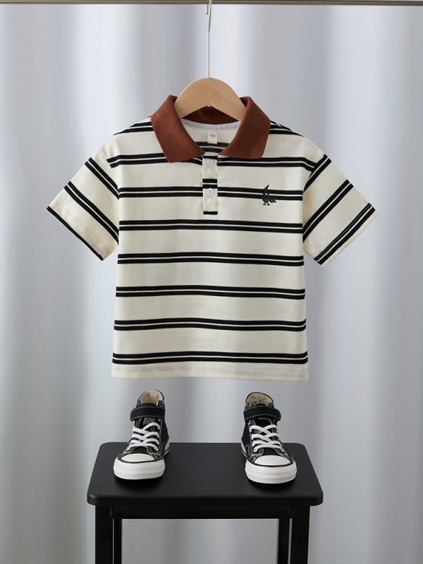 Polo majica za dječake - pamuk, otisak s slovima, korejski stil, ljeto, za djecu 3-8 godina