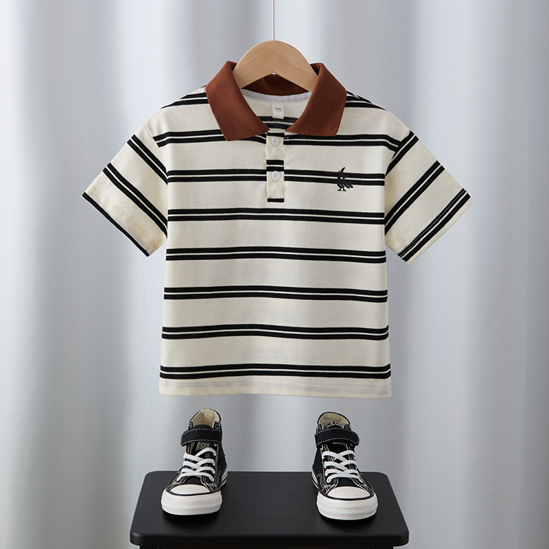 Polo majica za dječake - pamuk, otisak s slovima, korejski stil, ljeto, za djecu 3-8 godina
