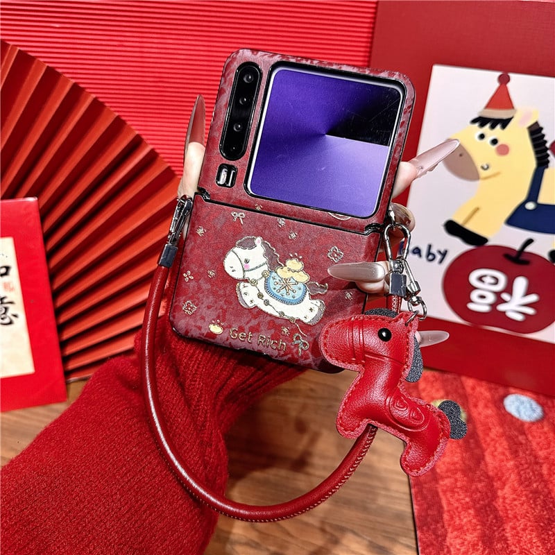 Pouzdro pre Huawei Nova Flip s držiakom, roztomilý ľahký luxusný štýl, materiál TPE, mechanické spracovanie, proti pádu