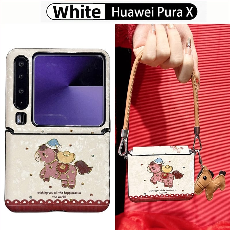 Pouzdro pre Huawei Nova Flip s držiakom, roztomilý ľahký luxusný štýl, materiál TPE, mechanické spracovanie, proti pádu