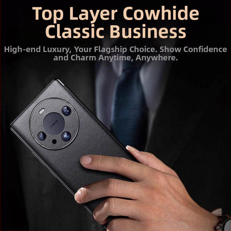 Kožený flip-case s bezdrôtovým nabíjaním pre Huawei Mate60 Pro+ / Mate70 / Mate80 — magnetické uchytenie, odvádzanie tepla, proti pádu