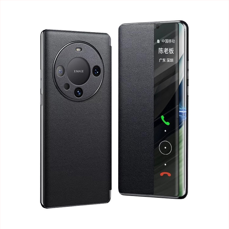 Kožený flip-case s bezdrôtovým nabíjaním pre Huawei Mate60 Pro+ / Mate70 / Mate80 — magnetické uchytenie, odvádzanie tepla, proti pádu