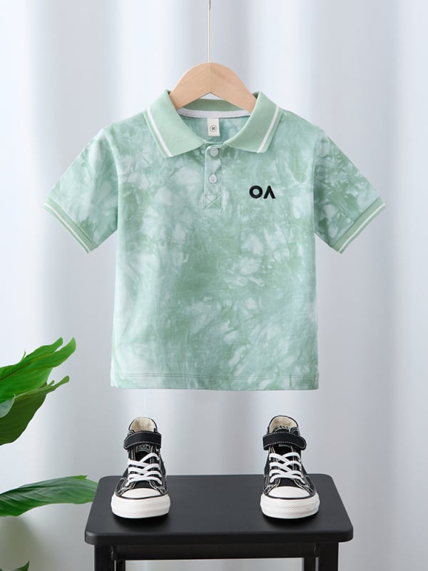 Polo majica, korejski Leisure stil, tie-dye pamuk, za djecu 3–8 godina, ljeto 2025
