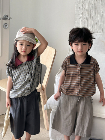 Polo majica s prugama, pamuk, unisex, za djecu 3–8 godina