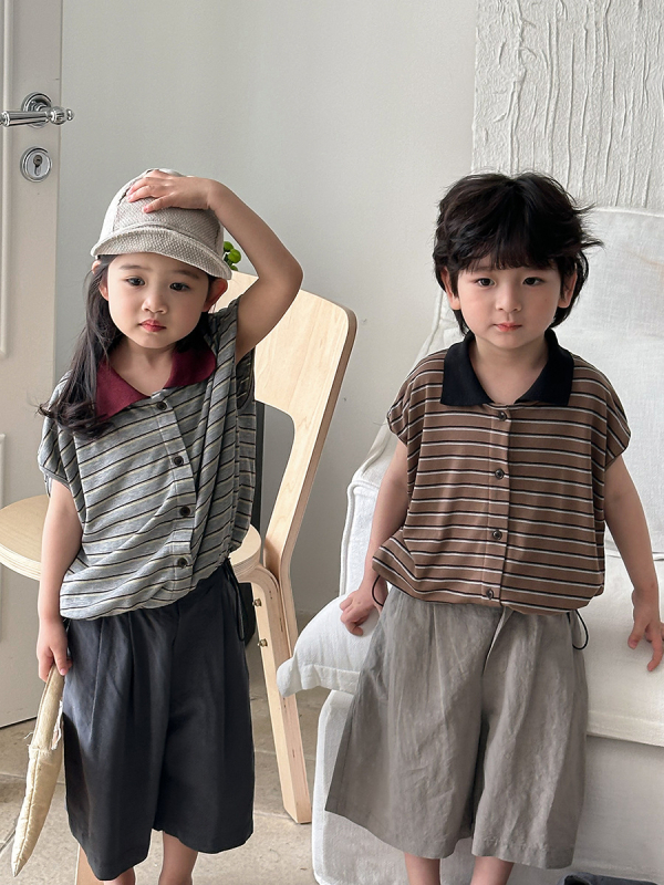 Polo majica s prugama, pamuk, unisex, za djecu 3–8 godina