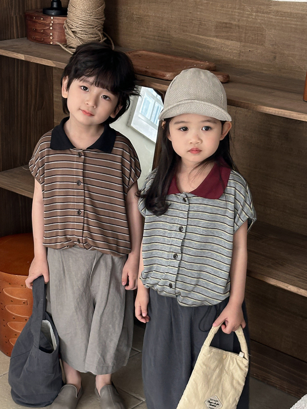 Polo majica s prugama, pamuk, unisex, za djecu 3–8 godina