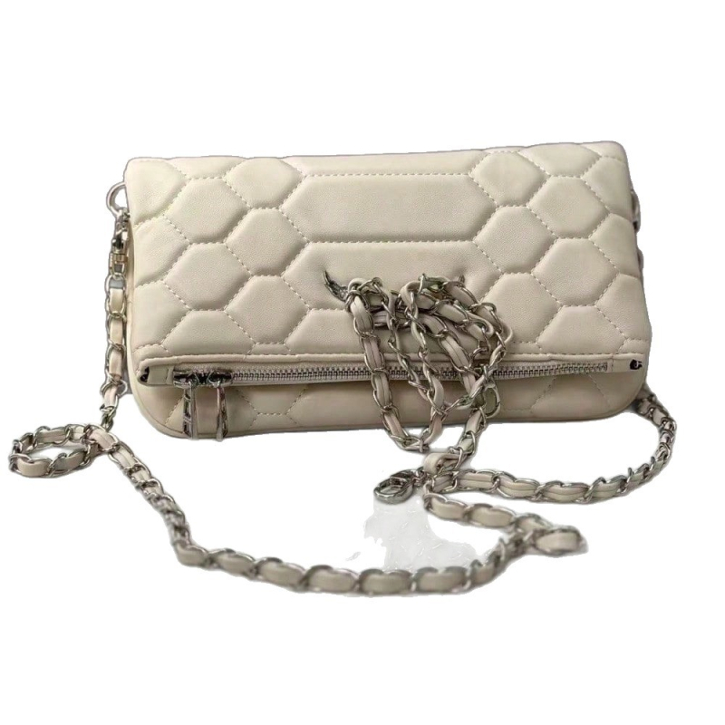 Crossbody torba s izvezenim uzorkom, PU materijal, unisex stil, vodoravni kvadratni oblik, zatvaranje na zatvarač, unutarnji džep za telefon