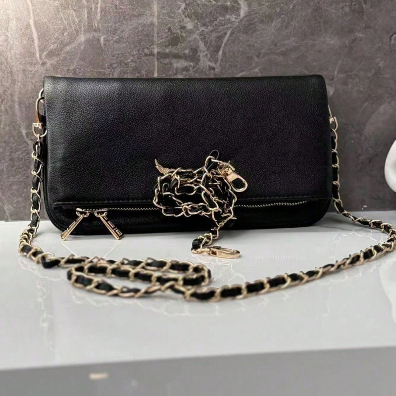 Crossbody torba s izvezenim uzorkom, PU materijal, unisex stil, vodoravni kvadratni oblik, zatvaranje na zatvarač, unutarnji džep za telefon
