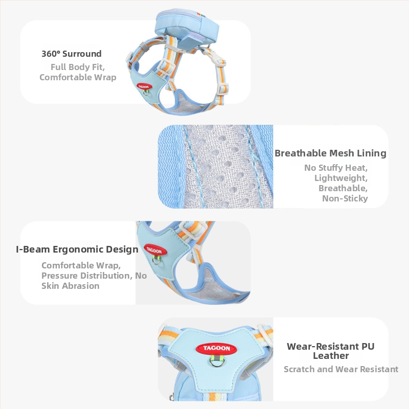 Жилет за кучета, полиестер, неподвижна гръдна презрамка, за домашни любимци