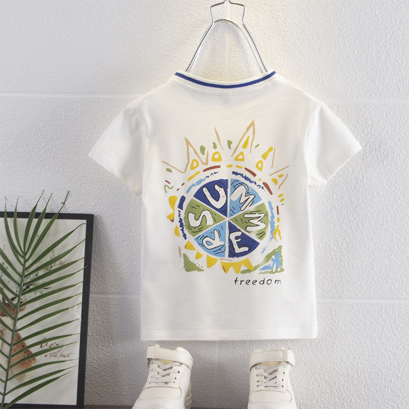 HARVEY JIA pamucna majica za dječake, korejski stil, tie-dye print s likovima i slovima, ljeto 2022