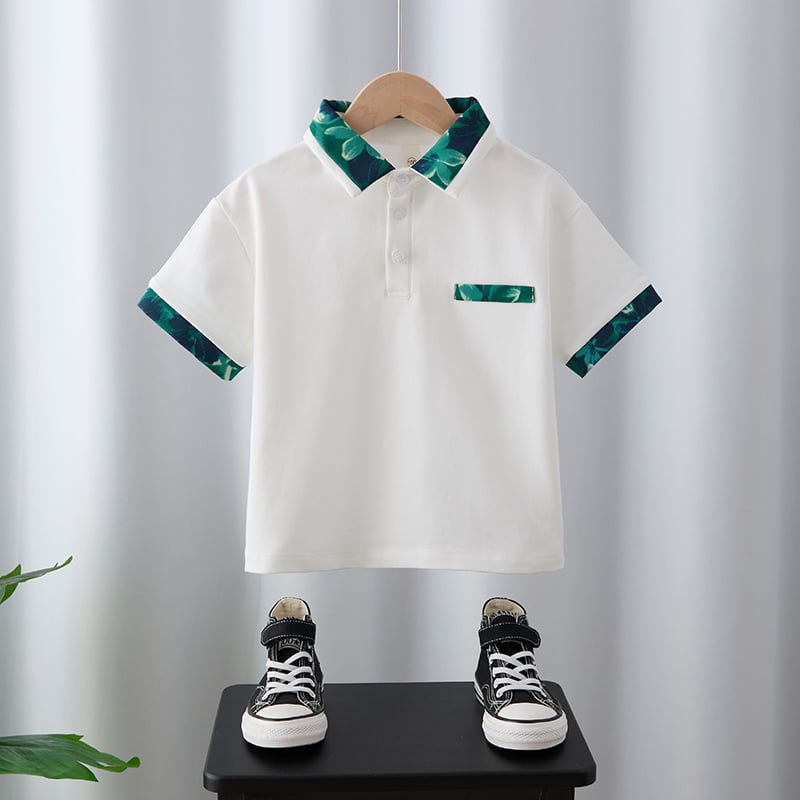 Polo majica za dječake, korejski stil, pamuk, jednobojni uzorak, za dječake od 8 godina